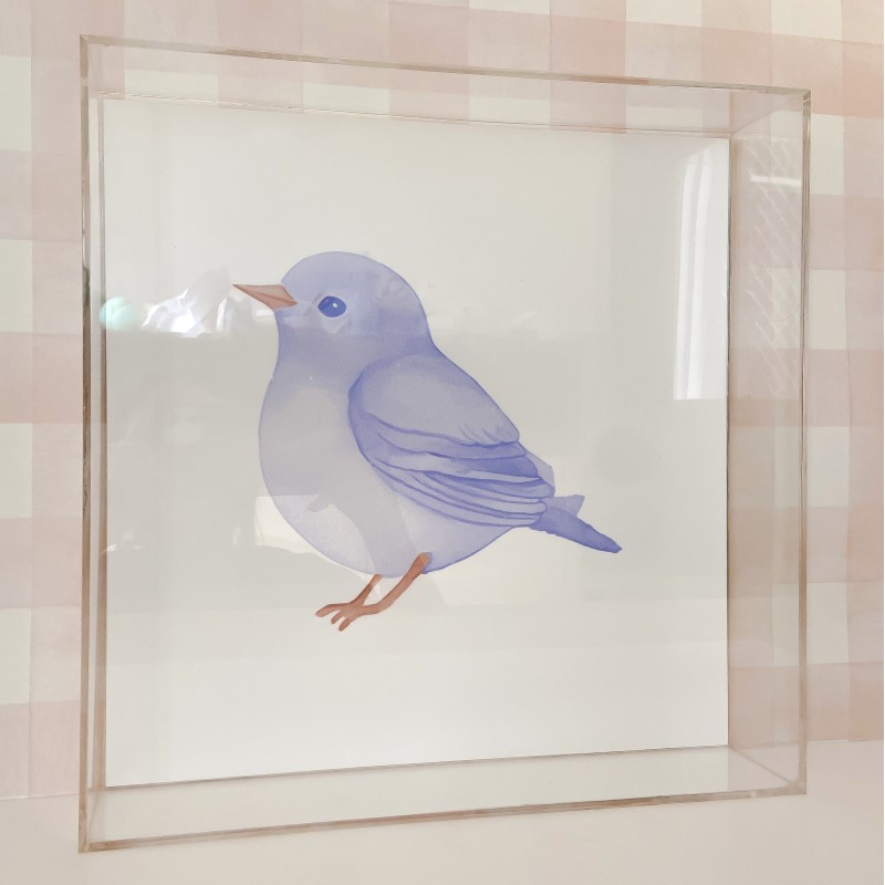 Quadro em Acrílico - Pássaro em aquarela